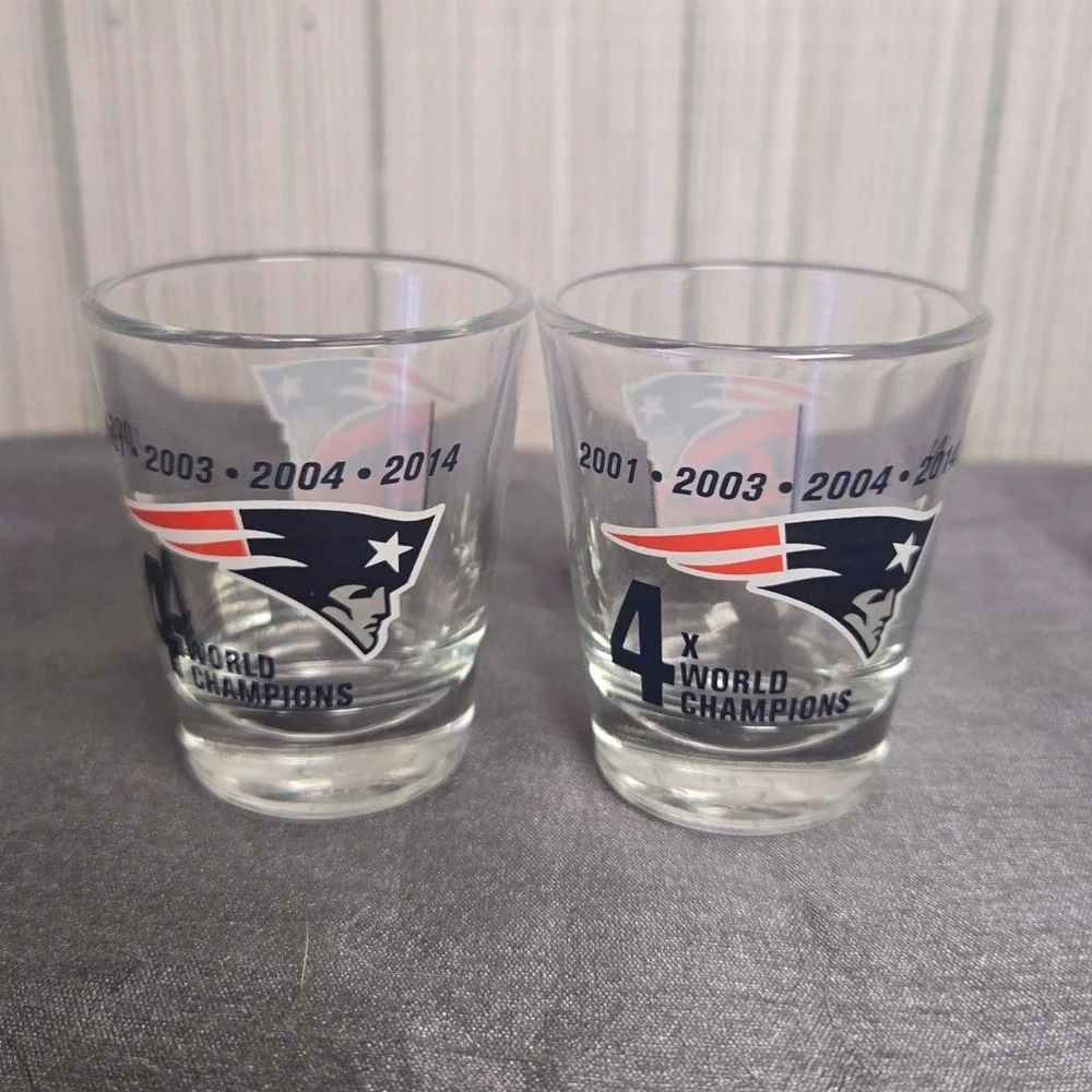 New‎ England Patriots 4x World Champions Shot Glass Set NFL Football